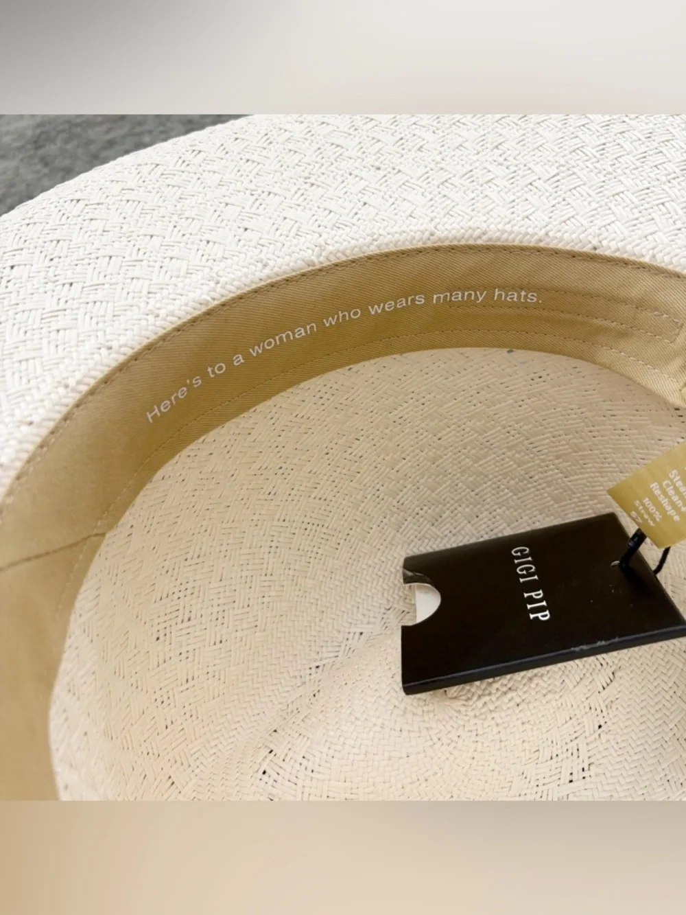 NWT GIGI PIP CARA LOREN PENCIL BRIM STRAW S/M 57 - Picture 10 of 13